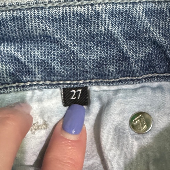 7 For All Mankind Luxe Vintage Ultra High Rise slim kick Button-Fly Jeans - Picture 10 of 10